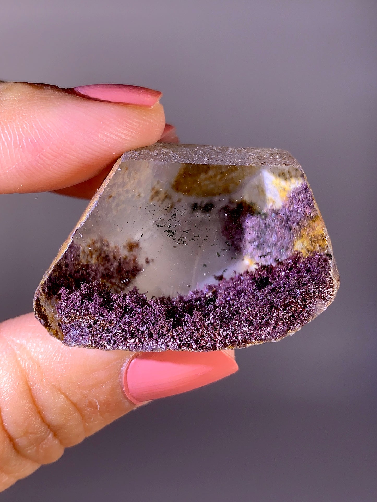High-Grade Four Season Garden Quartz Kaleidoscope Semi-Polished Specimen from Brazil