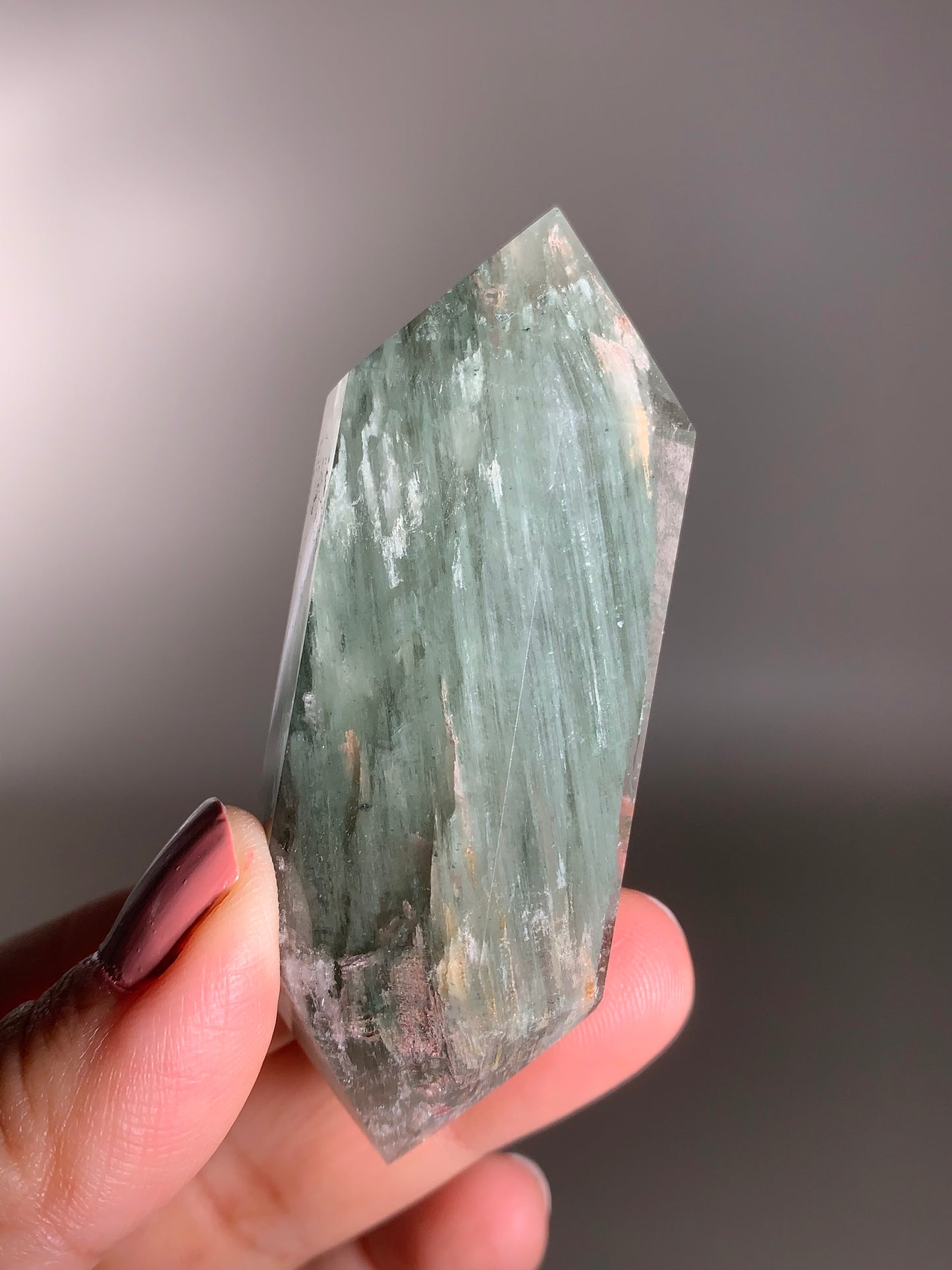 Garden Quartz Double-Terminated Cut and Polished Point from Brazil