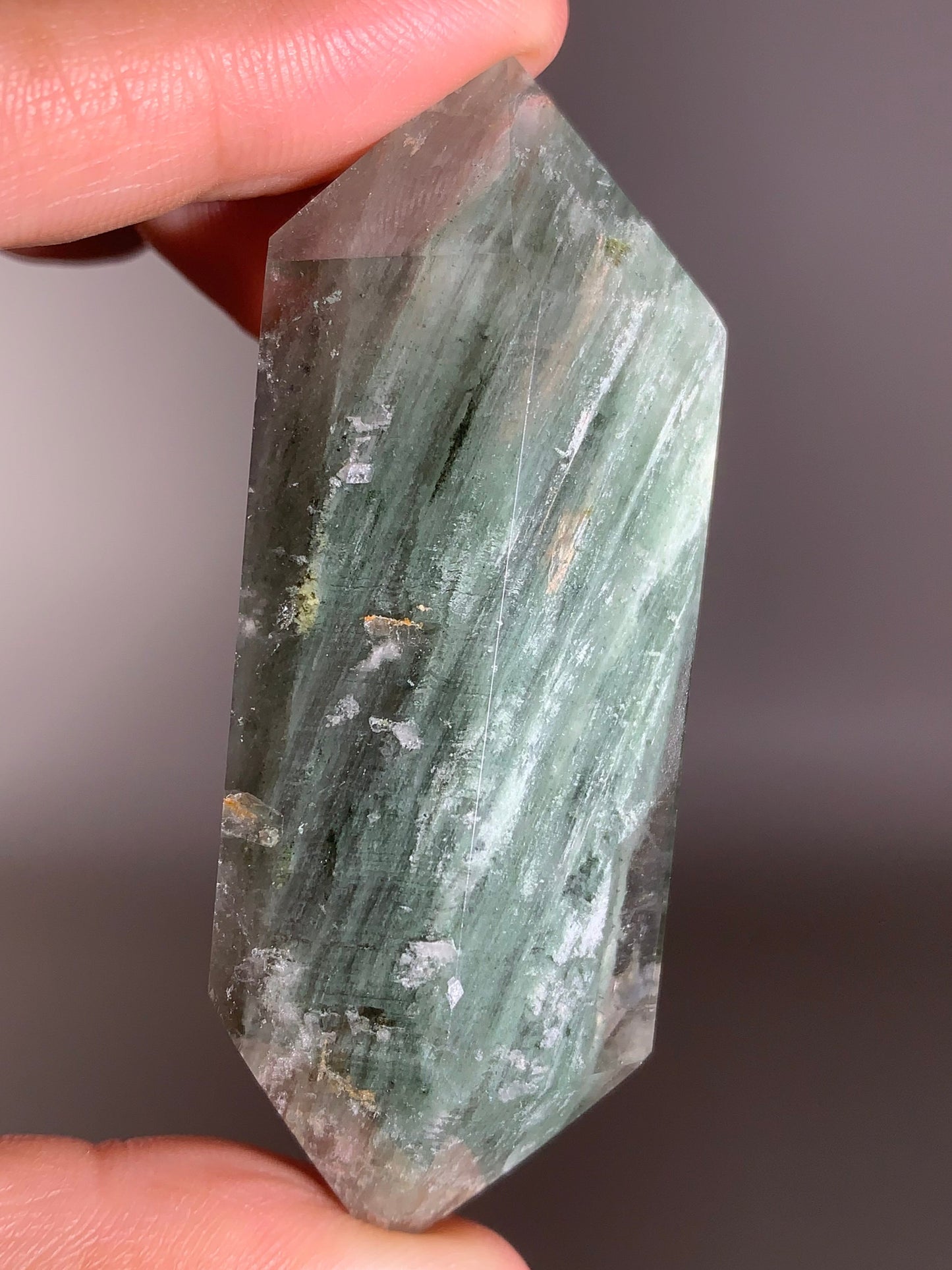 Garden Quartz Double-Terminated Cut and Polished Point from Brazil