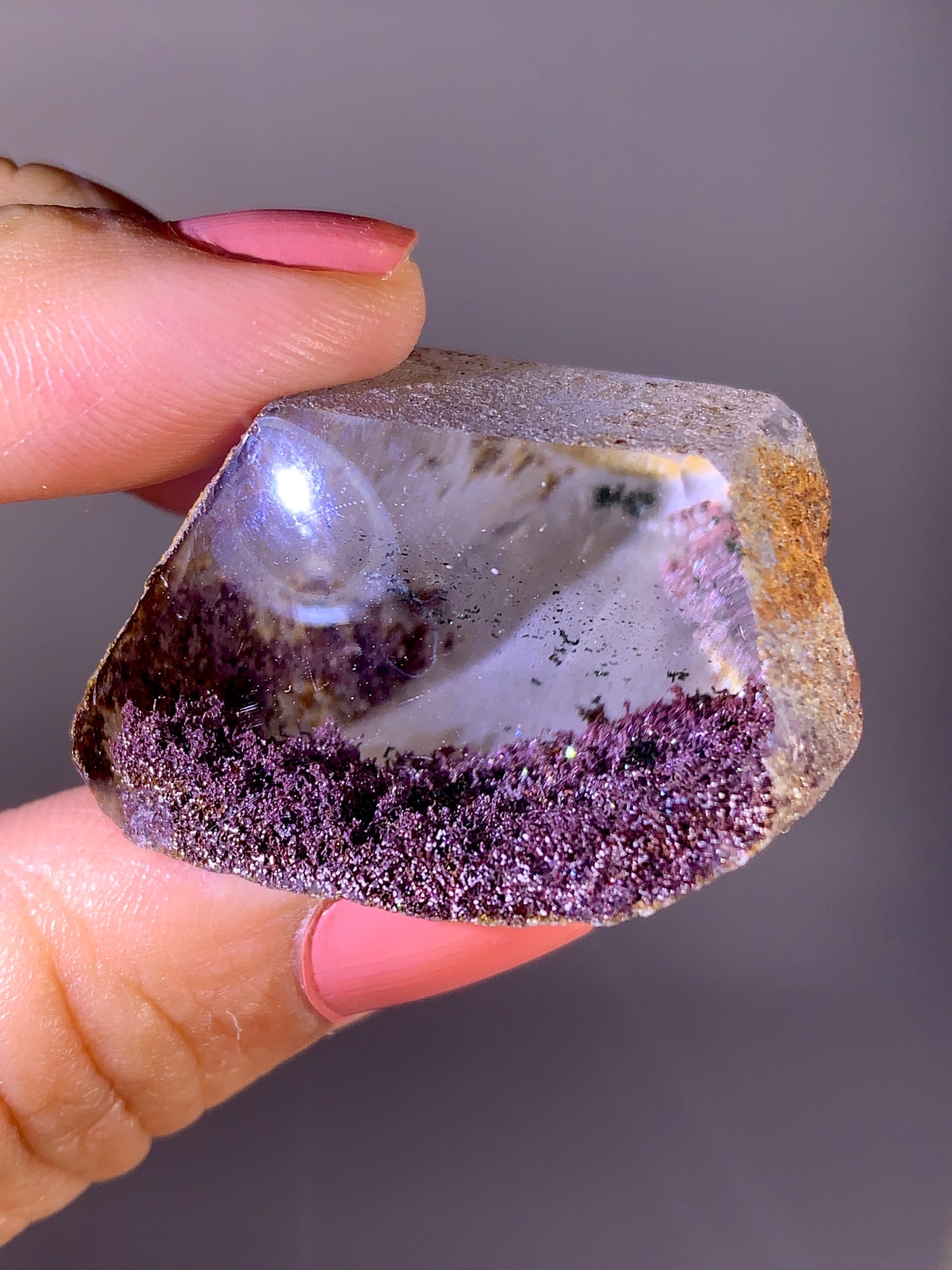 High-Grade Four Season Garden Quartz Kaleidoscope Semi-Polished Specimen from Brazil