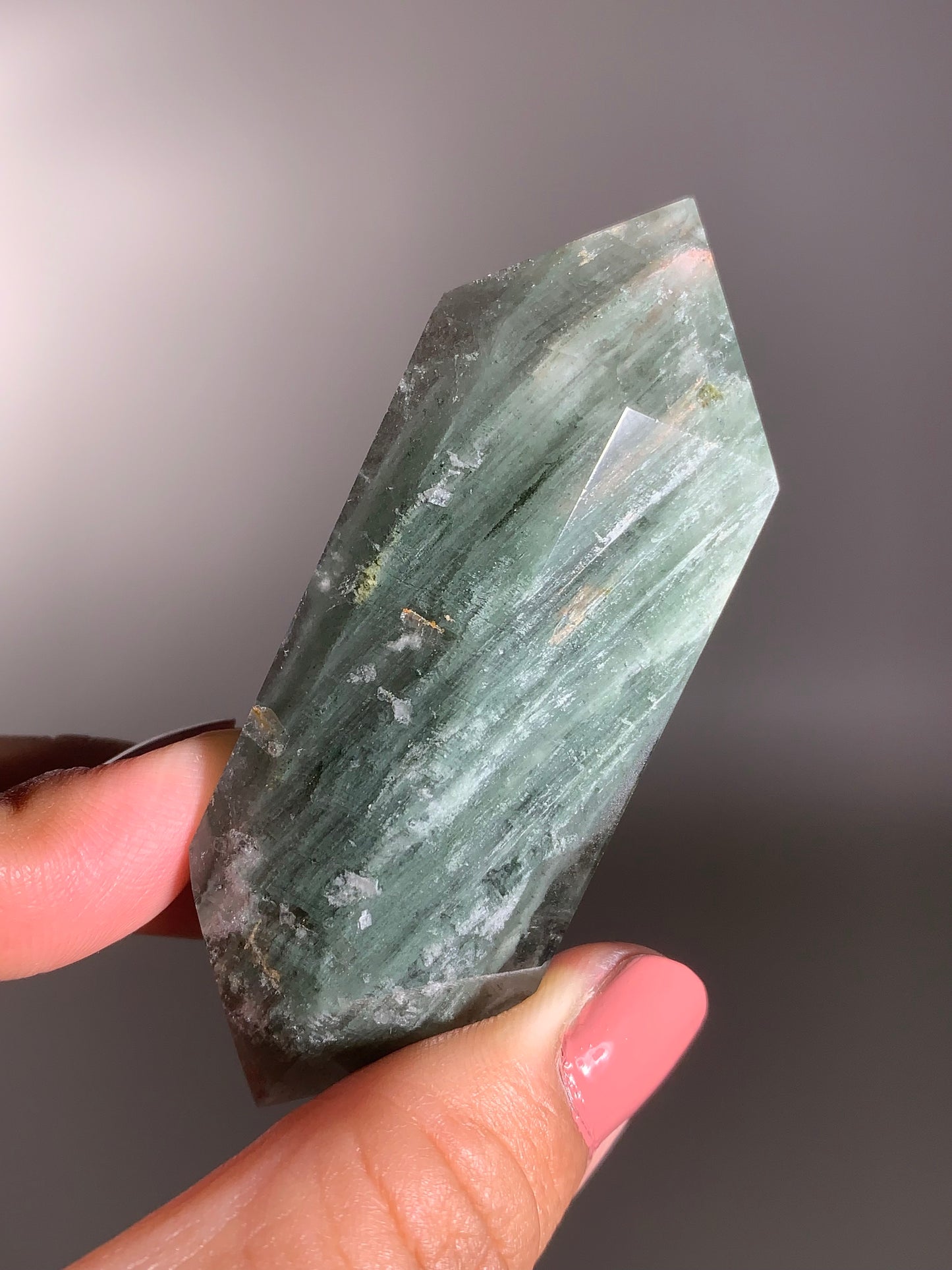 Garden Quartz Double-Terminated Cut and Polished Point from Brazil