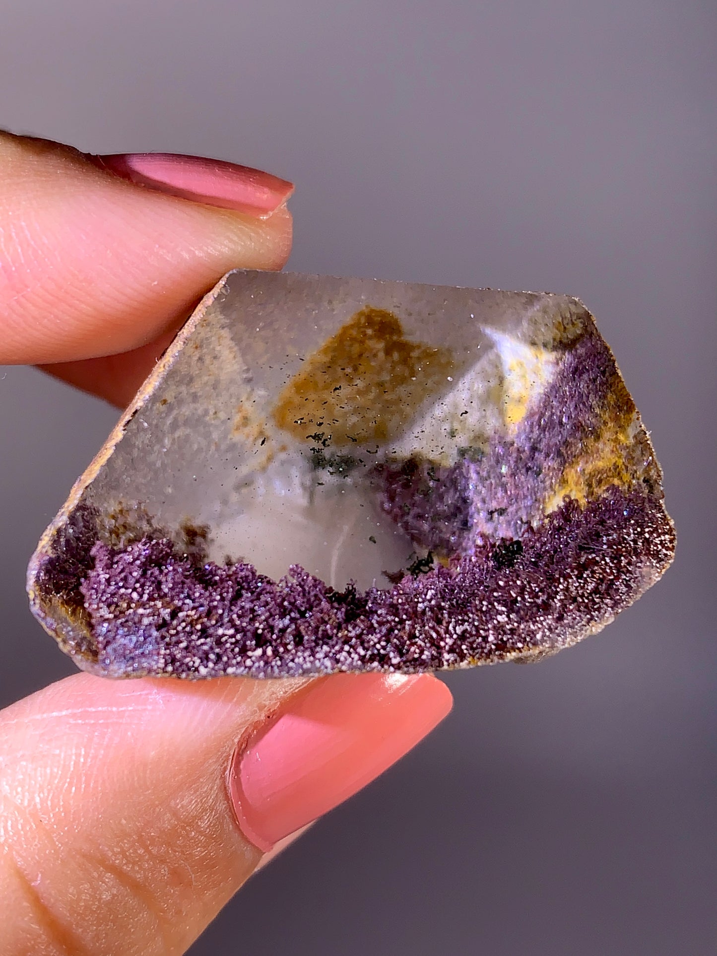 High-Grade Four Season Garden Quartz Kaleidoscope Semi-Polished Specimen from Brazil