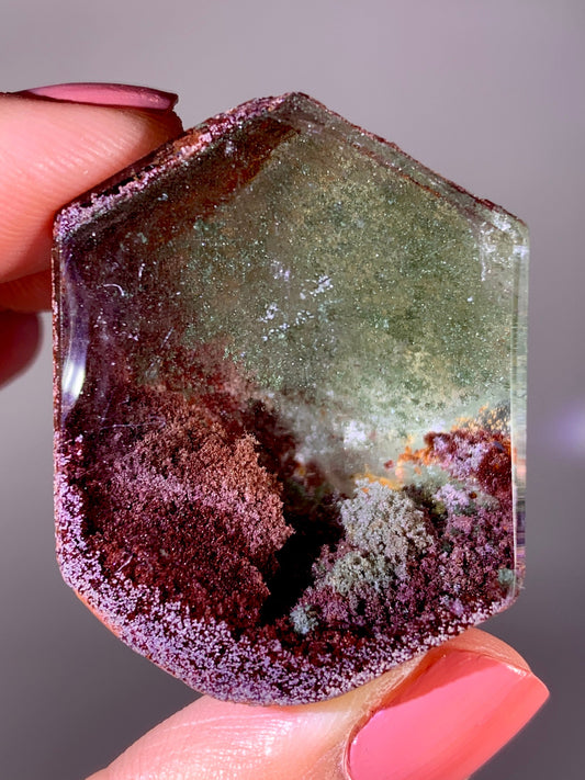 High-Grade Four Season Garden Quartz Kaleidoscope Semi-Polished Specimen from Brazil