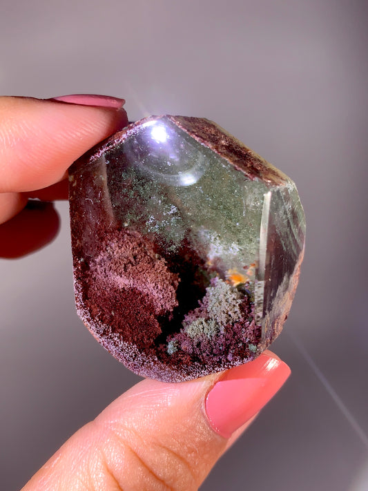 High-Grade Four Season Garden Quartz Kaleidoscope Semi-Polished Specimen from Brazil