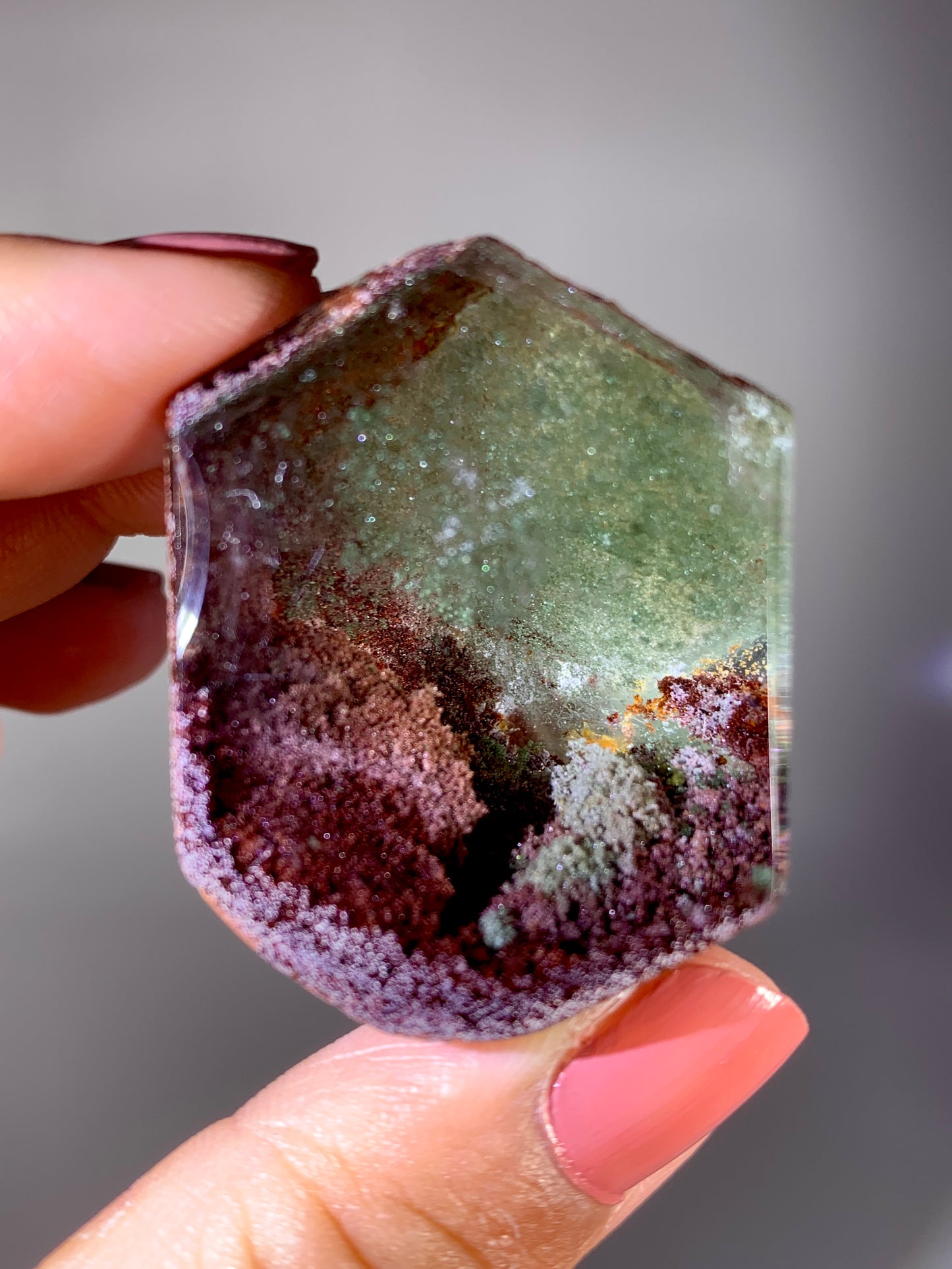 High-Grade Four Season Garden Quartz Kaleidoscope Semi-Polished Specimen from Brazil