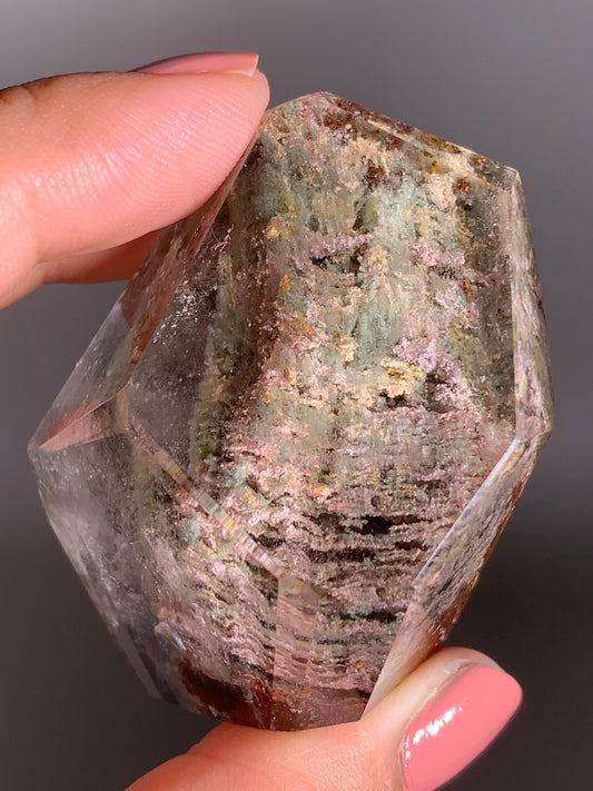 Colorful Layerd Garden Quartz Polished Freeform from Zambia