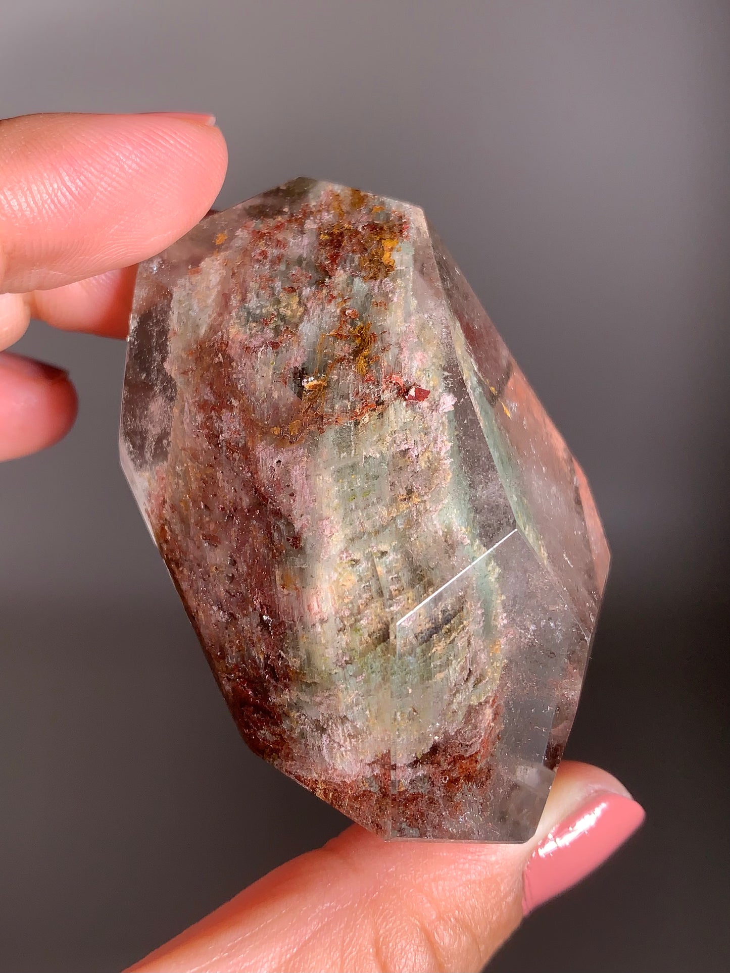 Colorful Layerd Garden Quartz Polished Freeform from Zambia