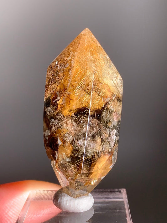 Himalayan Gold Rutile with Gold Mica & Garden Inclusion Double Terminated Quartz – Rare Collector’s Crystal