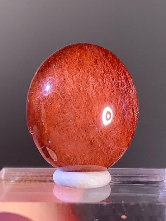 Top Quality Red Amphibole Quartz Cabochon – Rare Collector’s Gem from Brazil