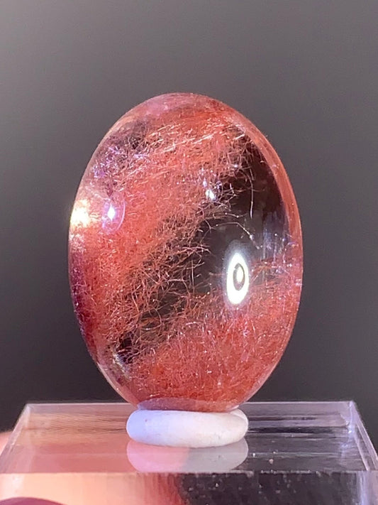 Top Quality Pink Amphibole Quartz Cabochon – Rare Collector’s Gem from Brazil