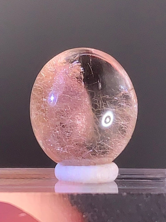 Top Quality Pink Amphibole Quartz Cabochon – Rare Collector’s Gem from Brazil