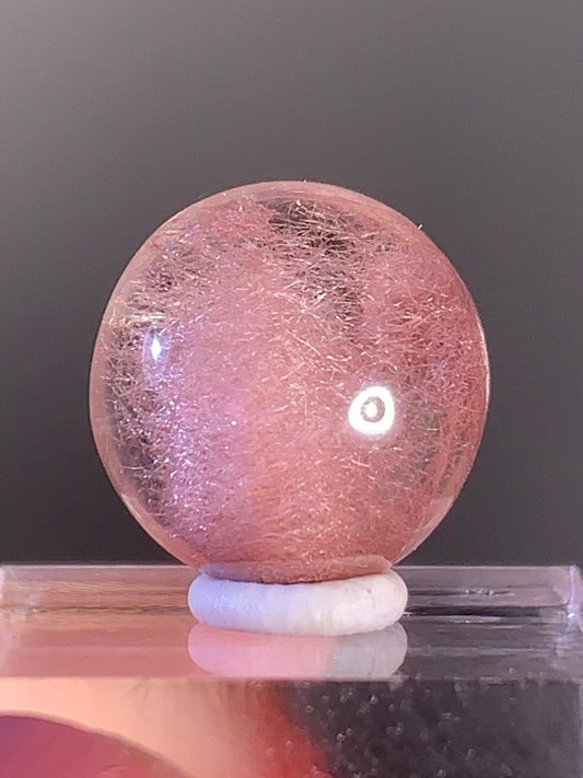 Top Quality Pink Amphibole Quartz Cabochon – Rare Collector’s Gem from Brazil