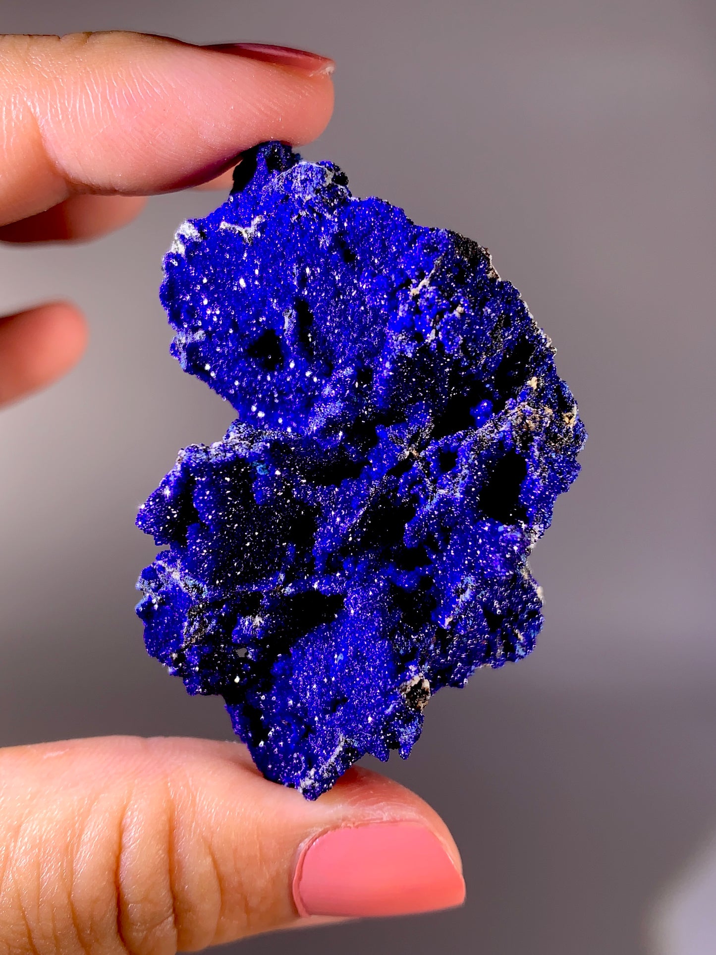 High-Grade Sparkling Deep Blue Azurite Mineral Specimen from Vietnam | Rare Collector Crystal