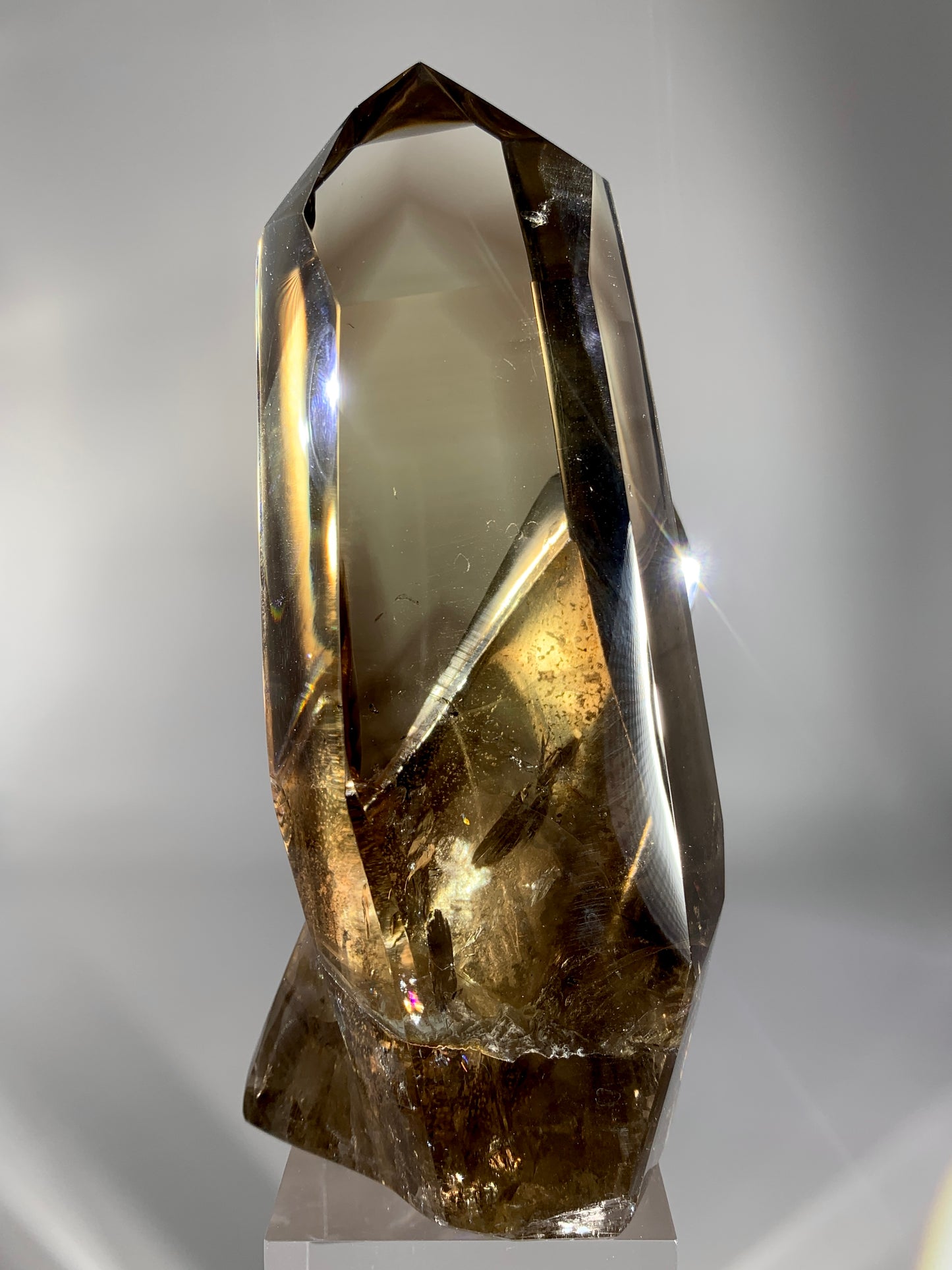 Rare Smoky Quartz Double Point Formation with Phantom & Blue Needle Inclusions from Brazil | Collector’s Specimen