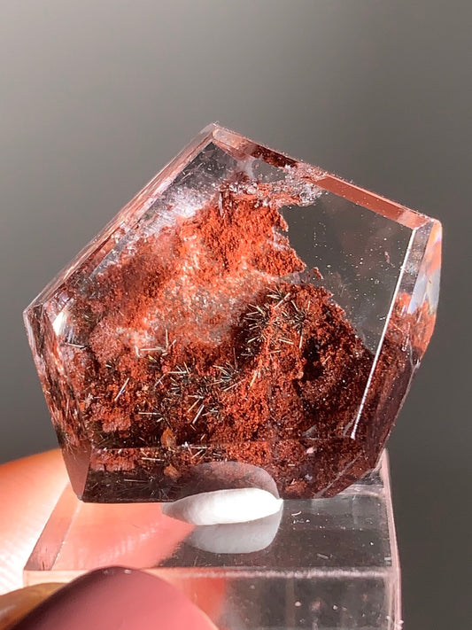 Silver Flower Rutile with Red Garden Inclusion Polished Freeform from Brazil – Rare Collector’s Crystal