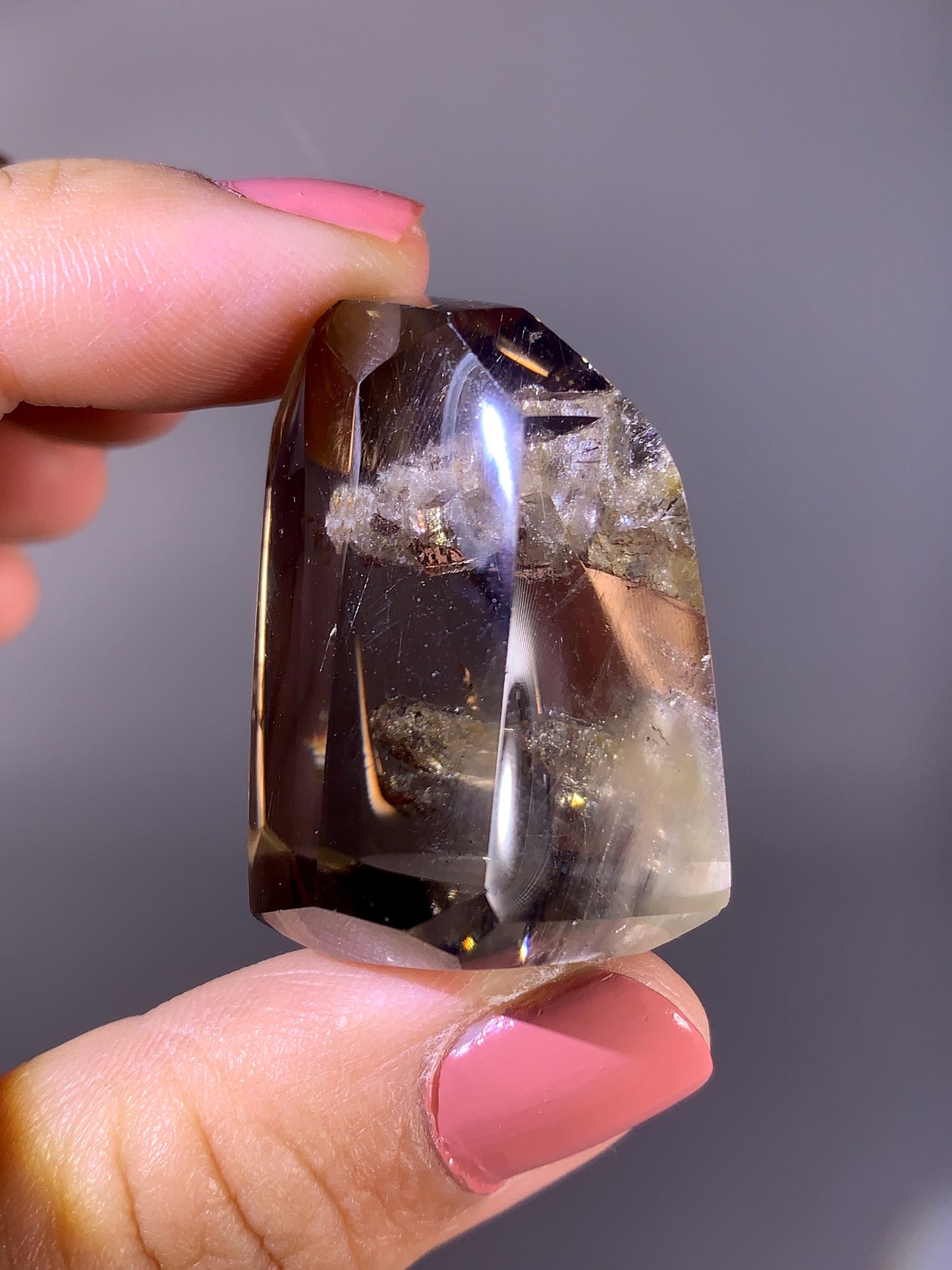 High-Quality Amphibole & Penetrating Quartz-in-Quartz Smoky Quartz Freeform from Madagascar | Rare Collector Specimen