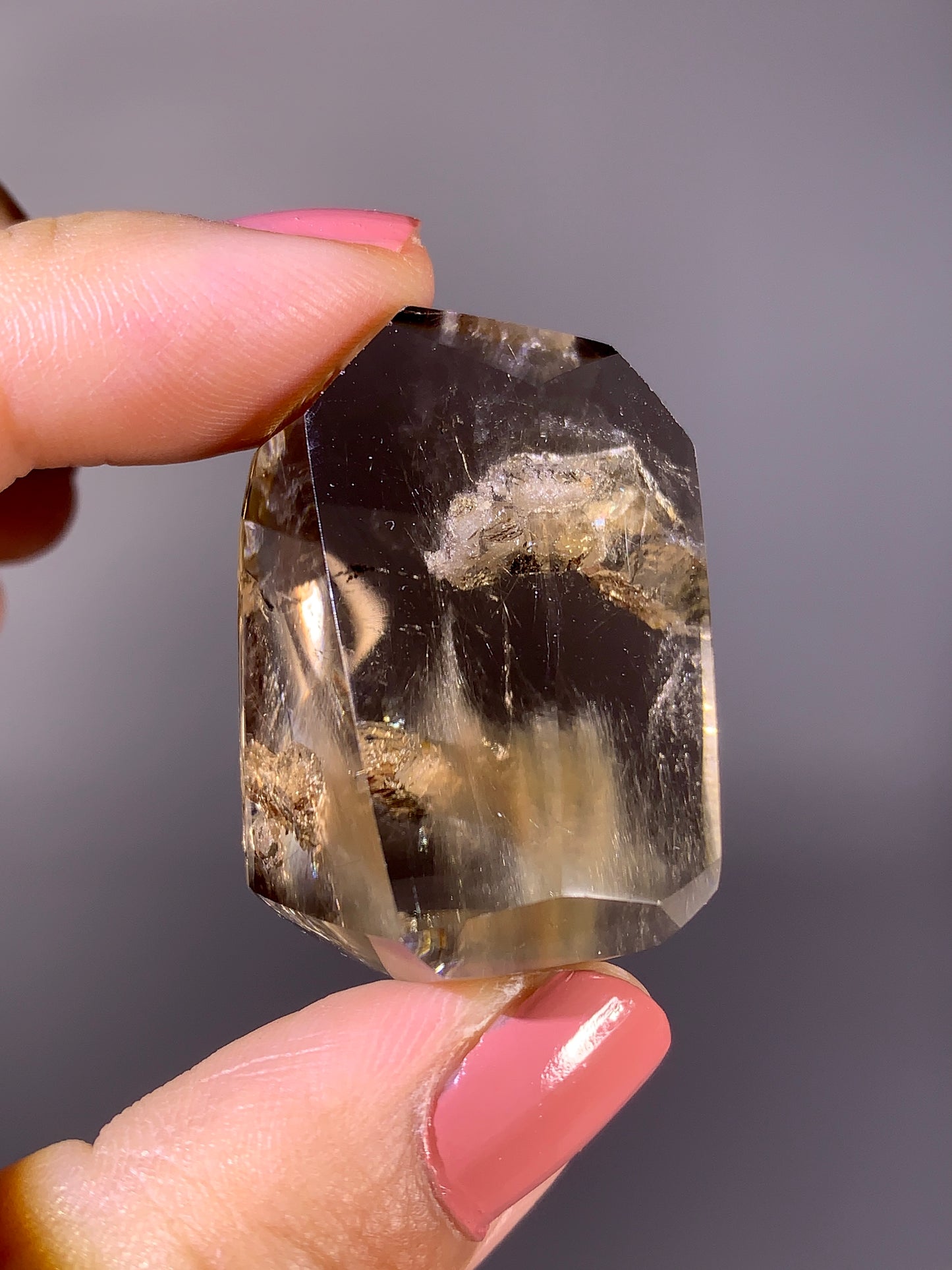 High-Quality Amphibole & Penetrating Quartz-in-Quartz Smoky Quartz Freeform from Madagascar | Rare Collector Specimen