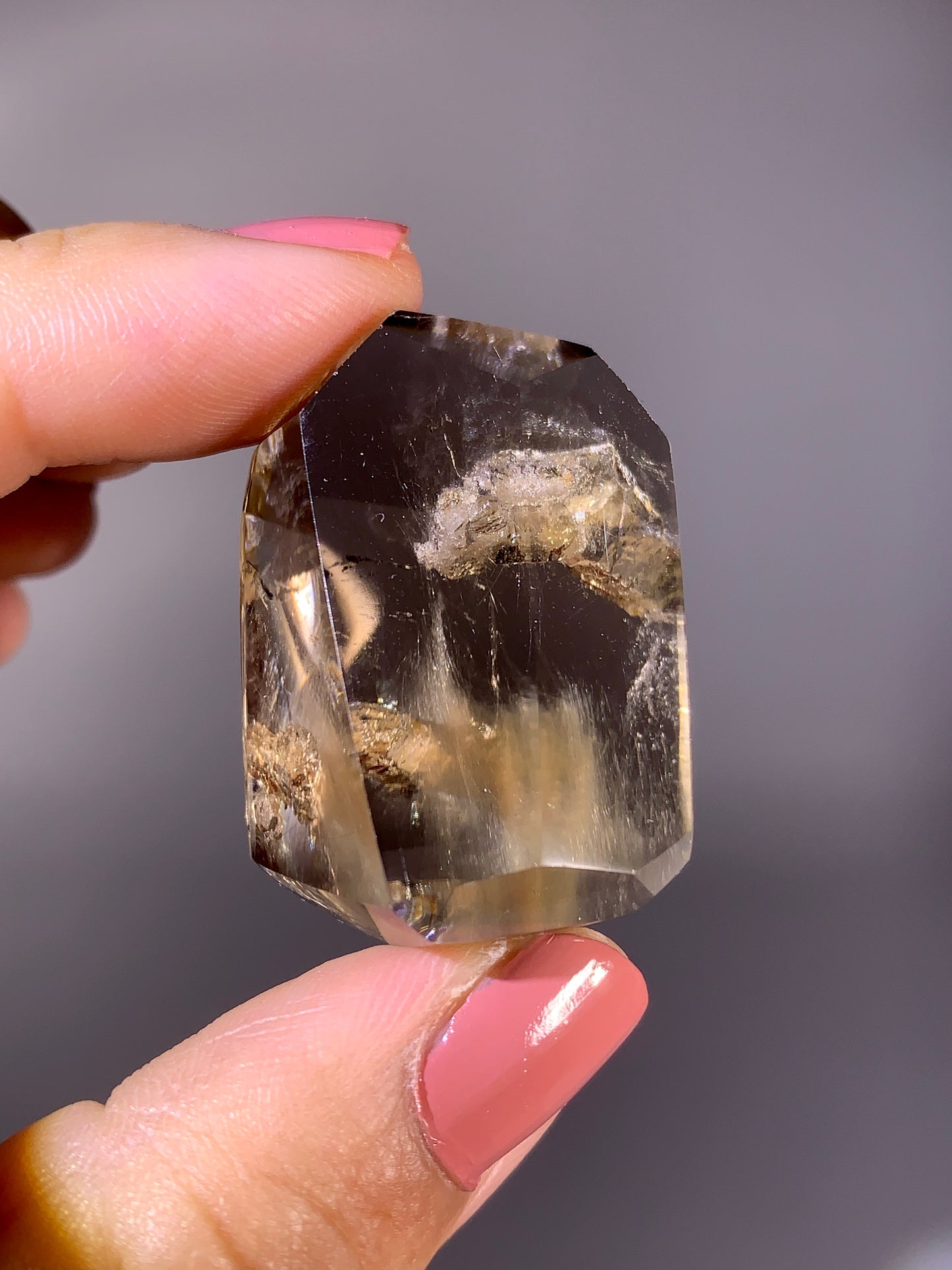 High-Quality Amphibole & Penetrating Quartz-in-Quartz Smoky Quartz Freeform from Madagascar | Rare Collector Specimen