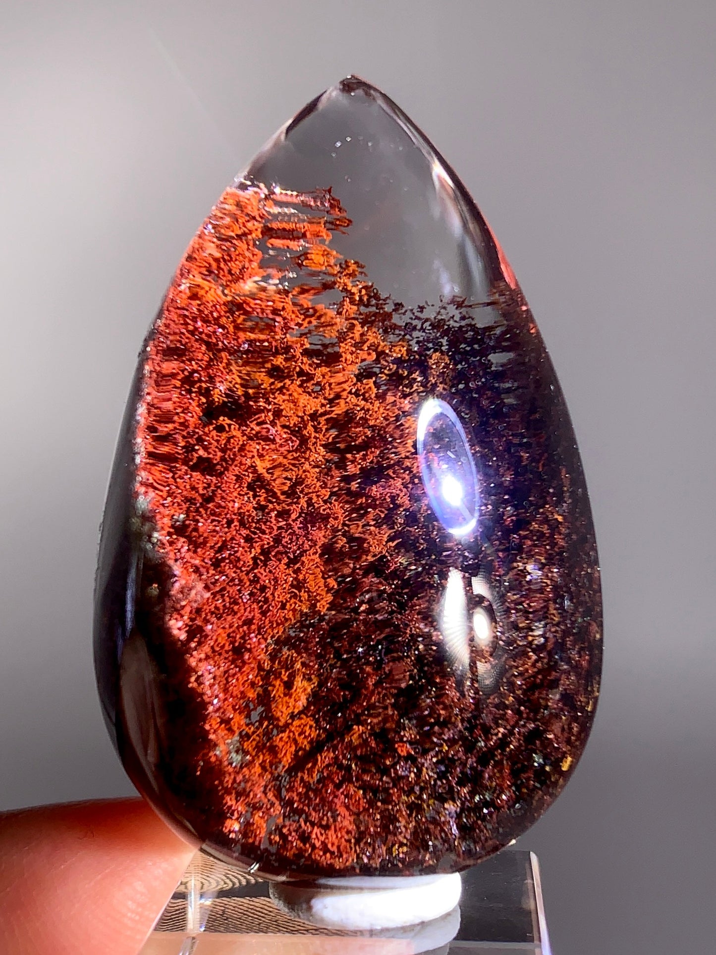 Rare Red Four Season Garden Quartz Polished Teardrop from Brazil | High-Grade Inclusion Quartz Collector Specimen