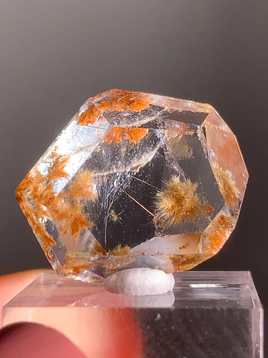 Gold Flower Rutile with Orange Garden Inclusion Polished Freeform from Brazil – Rare Collector’s Crystal