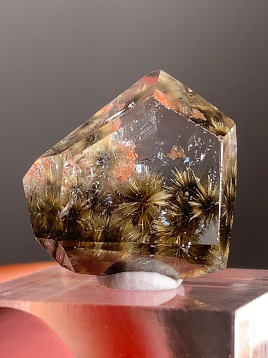 Black and Greenish-Gold Flower Rutile Polished Freeform from Brazil – Rare Collector’s Crystal