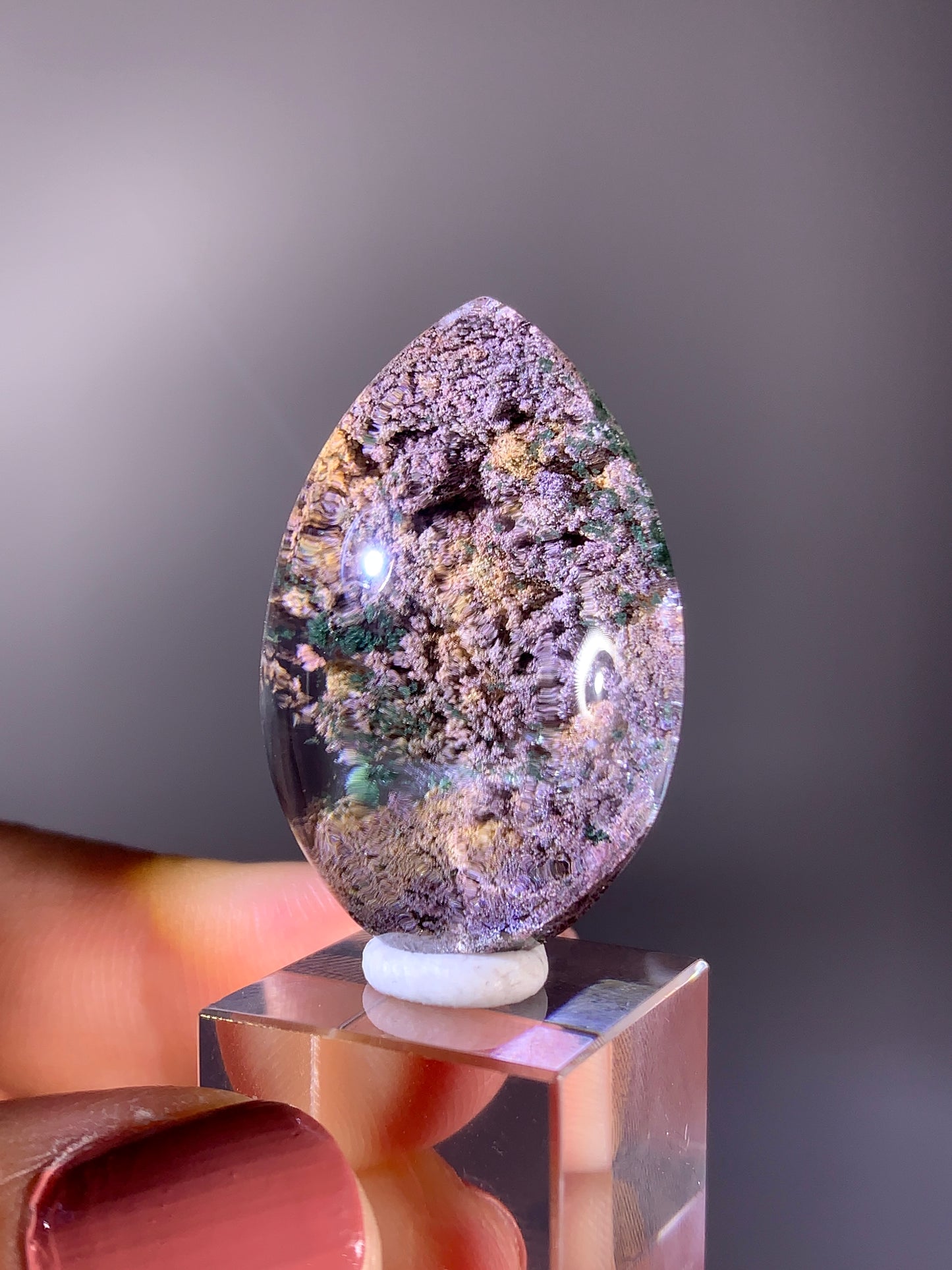 Colorful Four Season Garden Quartz Polished Teardrop from Brazil | High-Grade Inclusion Quartz Collector Specimen