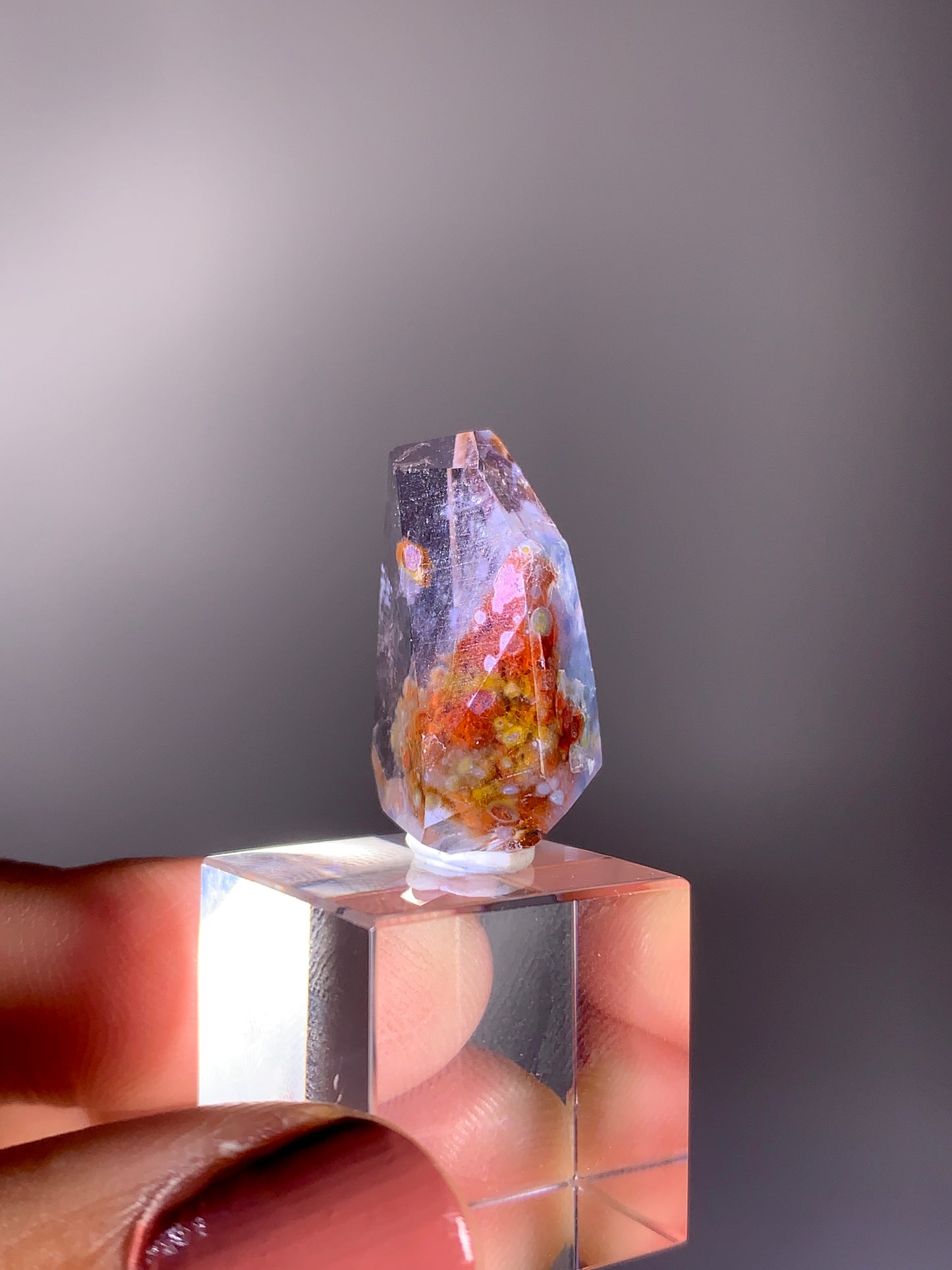 Rare Colorful Amphibole Cotton Ball Quartz Freeform from Brazil | High-Grade Inclusion Quartz Collector Specimen