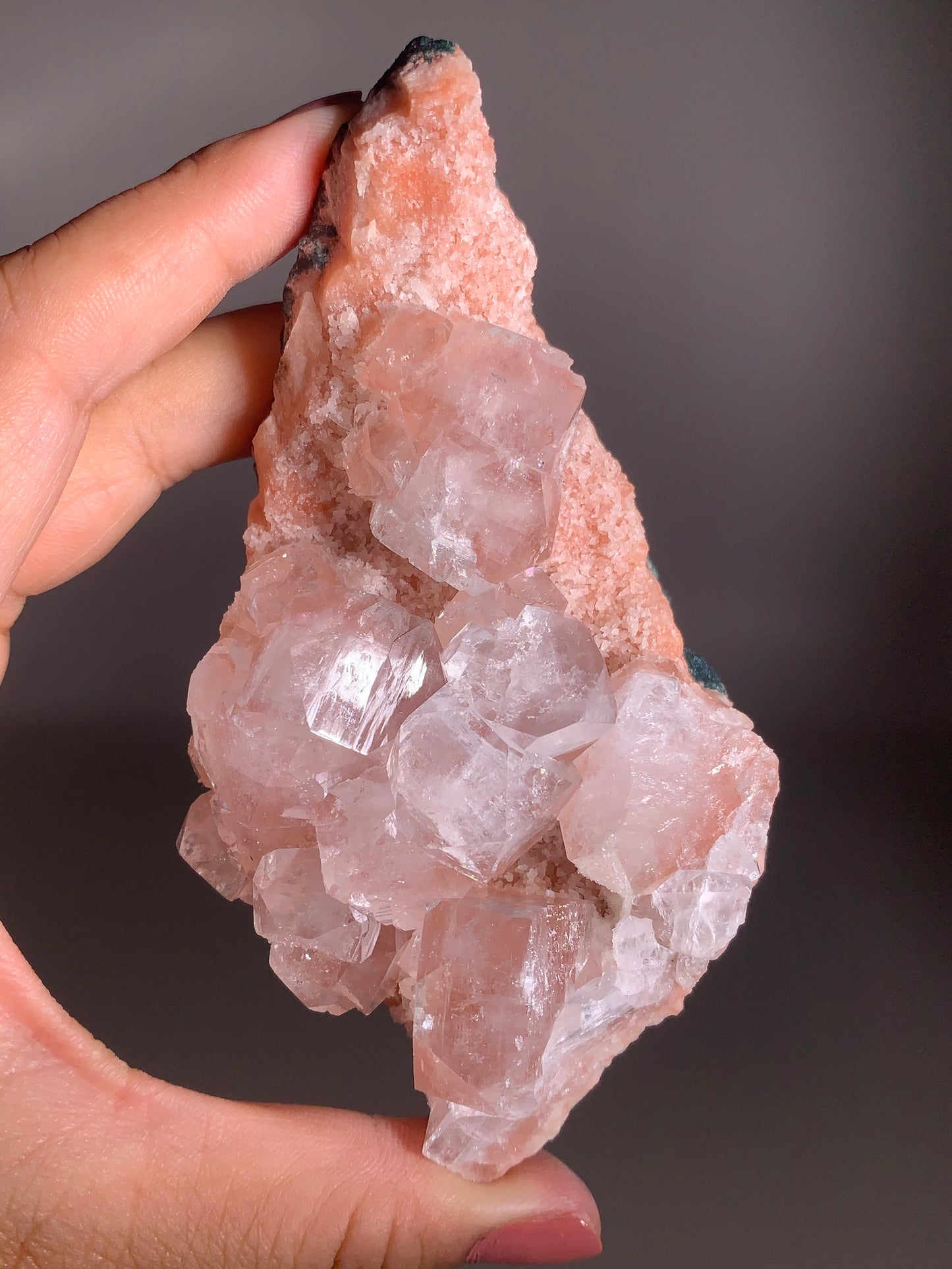 Extremely Rare Pink Apophyllite Specimen from the Himalayas – Collector’s Crystal