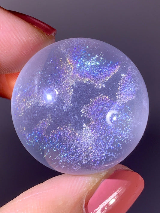Rainbow Mica Inclusion Quartz Sphere | Mozambique Collector Specimen
