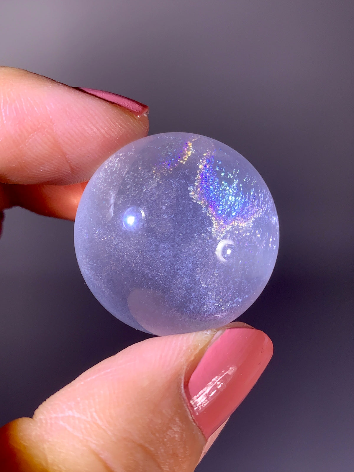 Rainbow Mica Inclusion Quartz Sphere | Mozambique Collector Specimen