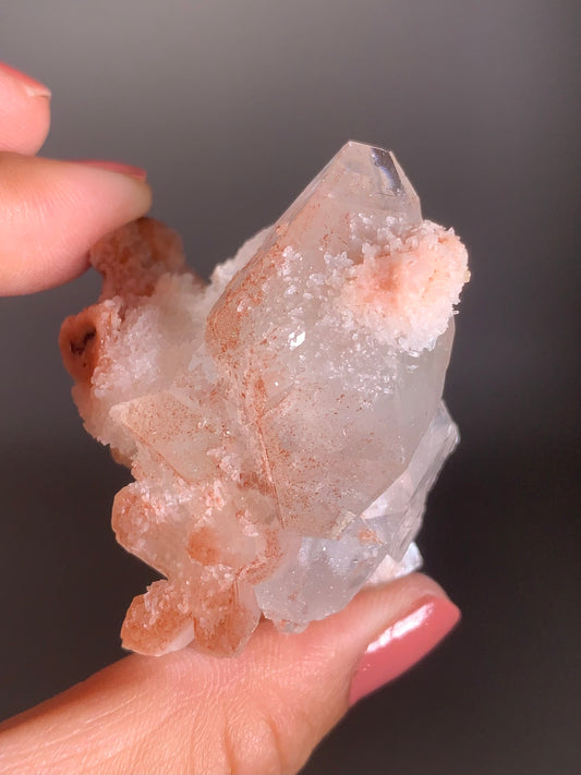 Rare Peachy Pink Apophyllite Specimen from the Himalayas – Collector’s Crystal