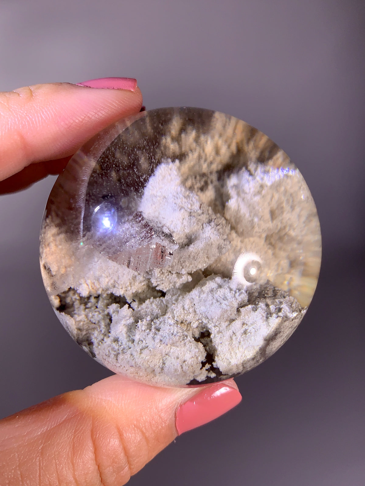 Collector’s Grade Large Rare Cream Garden Quartz with Quartz-in-Quartz & Natural Rainbow | Brazil