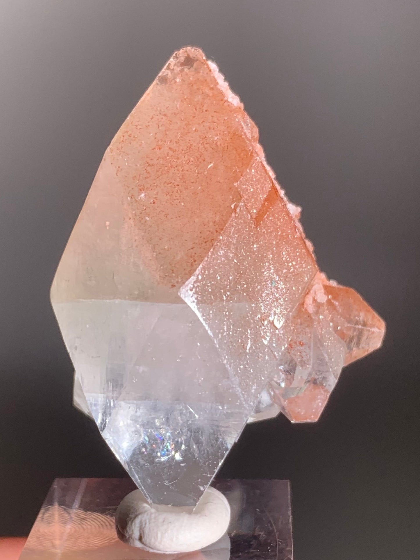Rare Peachy Pink Apophyllite Specimen from the Himalayas – Collector’s Crystal