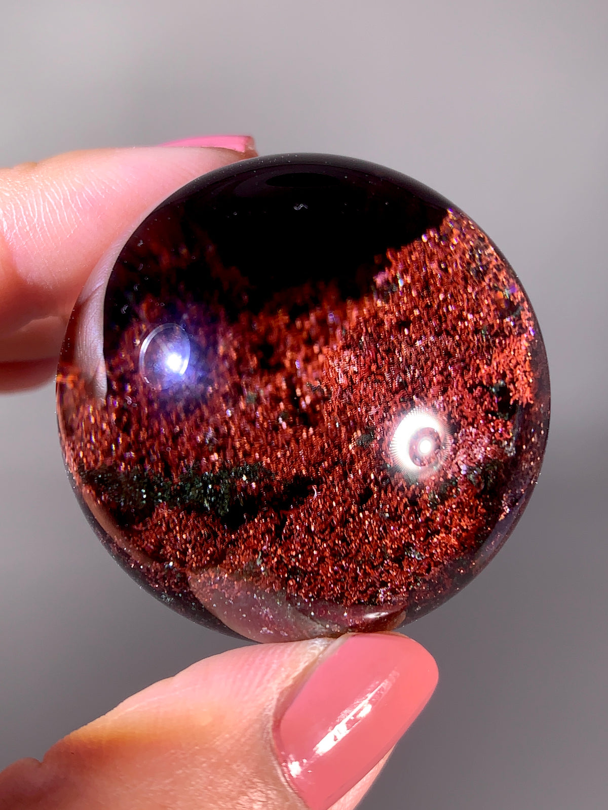 Collector’s Grade Large Red Four Seasons Garden Quartz Sphere | Rare Brazilian Specimen