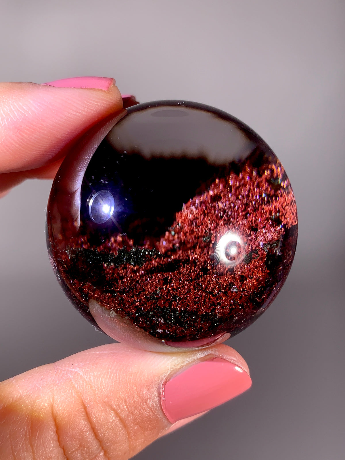 Collector’s Grade Large Red Four Seasons Garden Quartz Sphere | Rare Brazilian Specimen