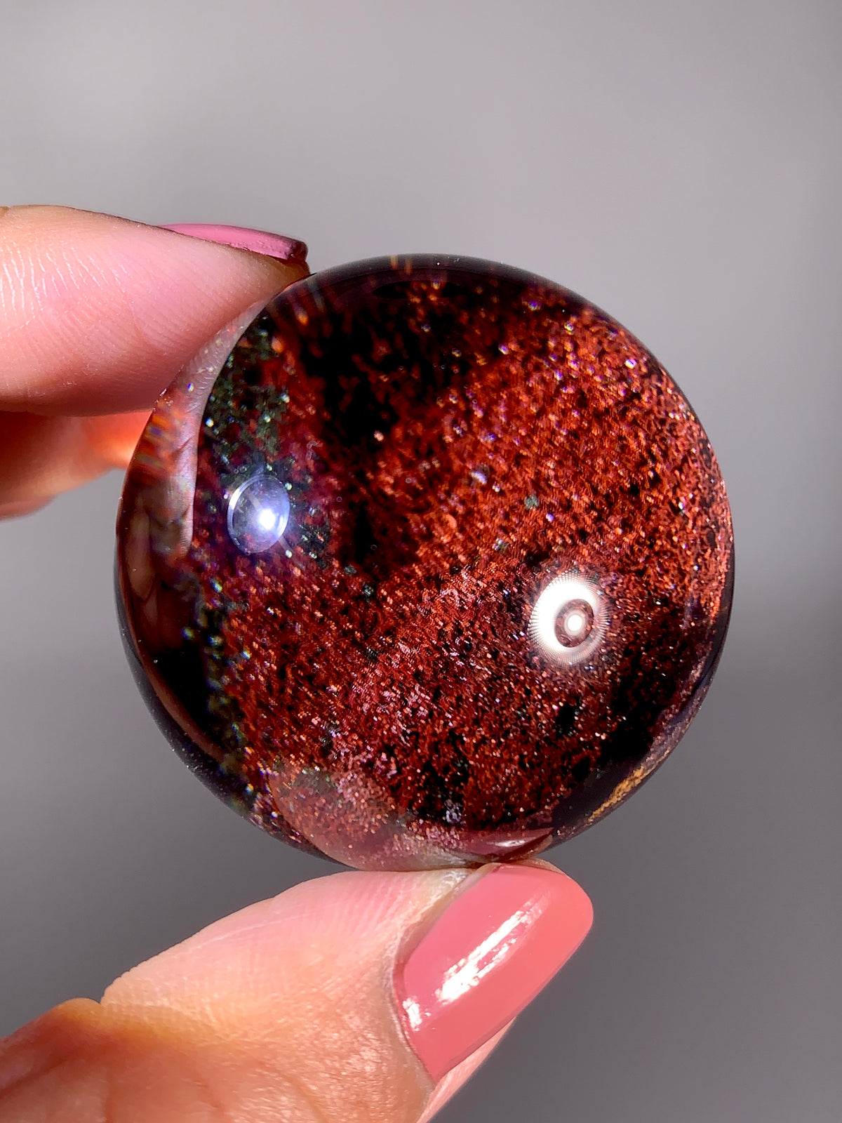 Collector’s Grade Large Red Four Seasons Garden Quartz Sphere | Rare Brazilian Specimen