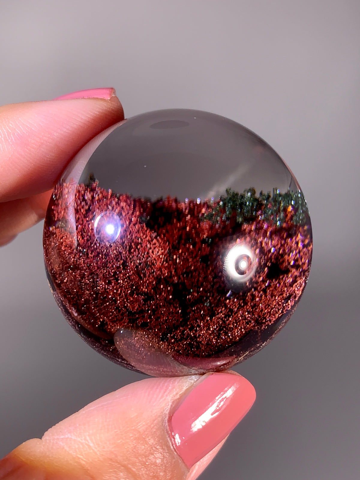 Collector’s Grade Large Red Four Seasons Garden Quartz Sphere | Rare Brazilian Specimen