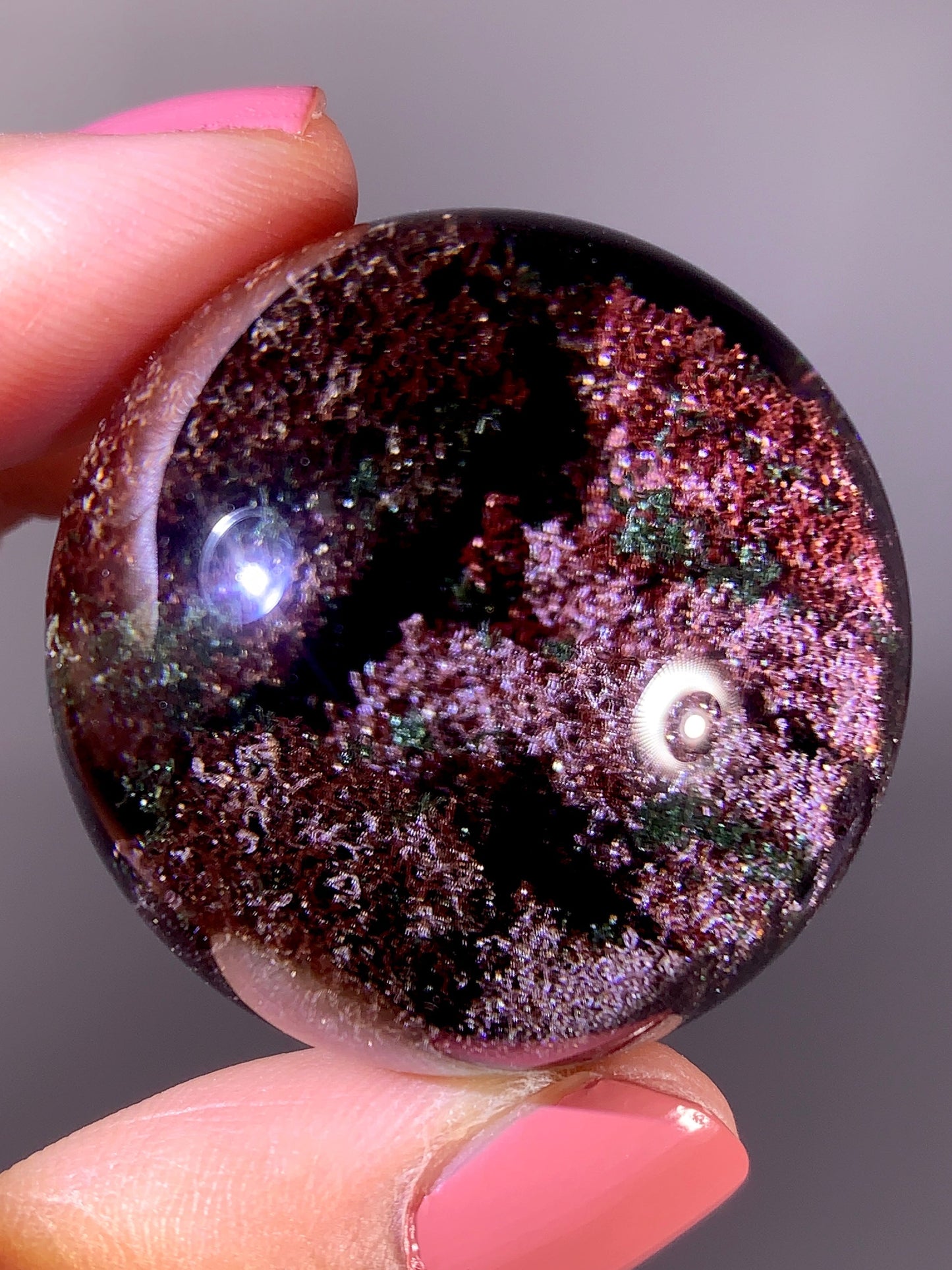 Rare Collector’s Grade Four Seasons Garden Quartz Sphere | Shiny Red, Pink & Green | Brazil