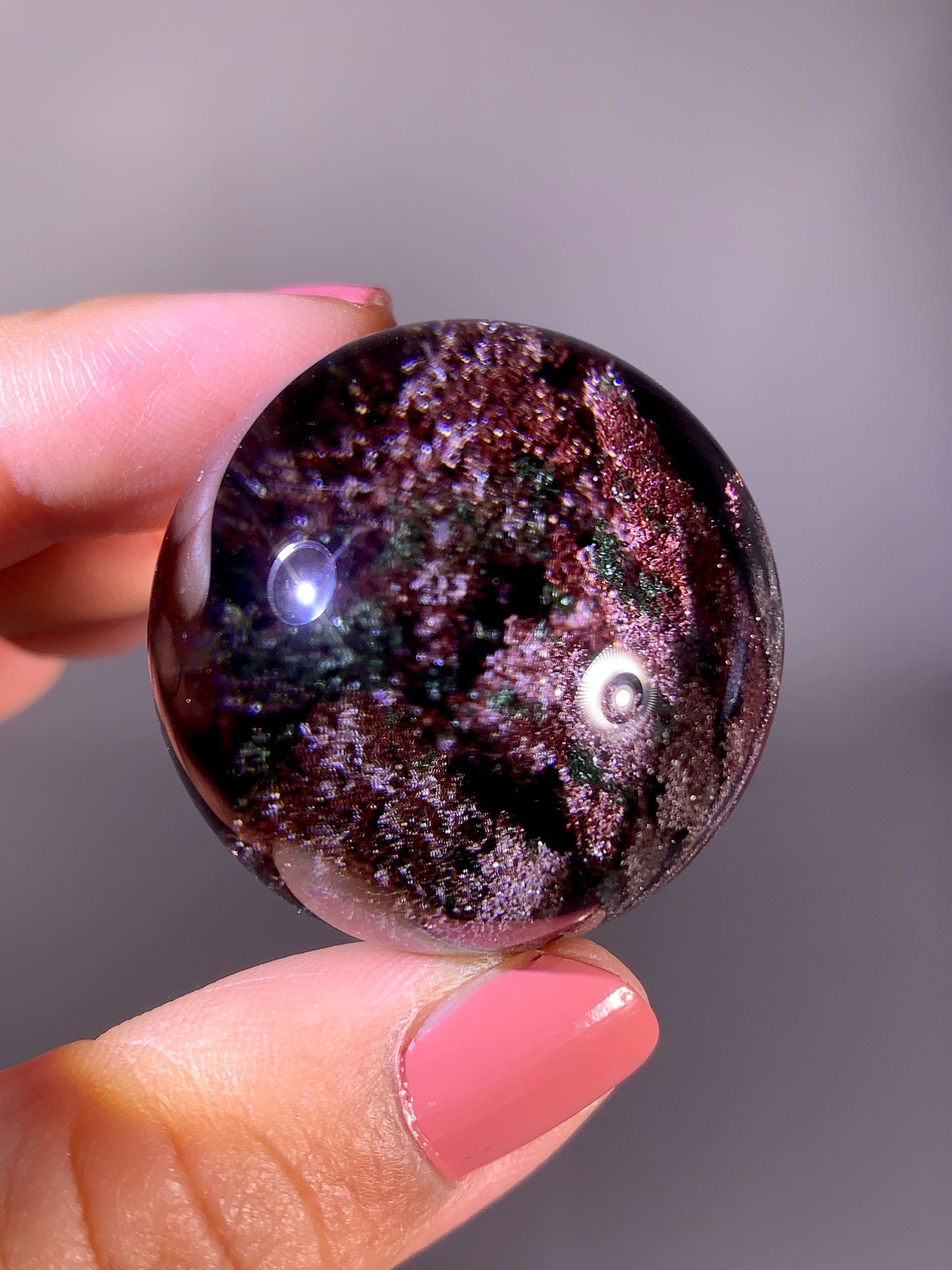 Rare Collector’s Grade Four Seasons Garden Quartz Sphere | Shiny Red, Pink & Green | Brazil