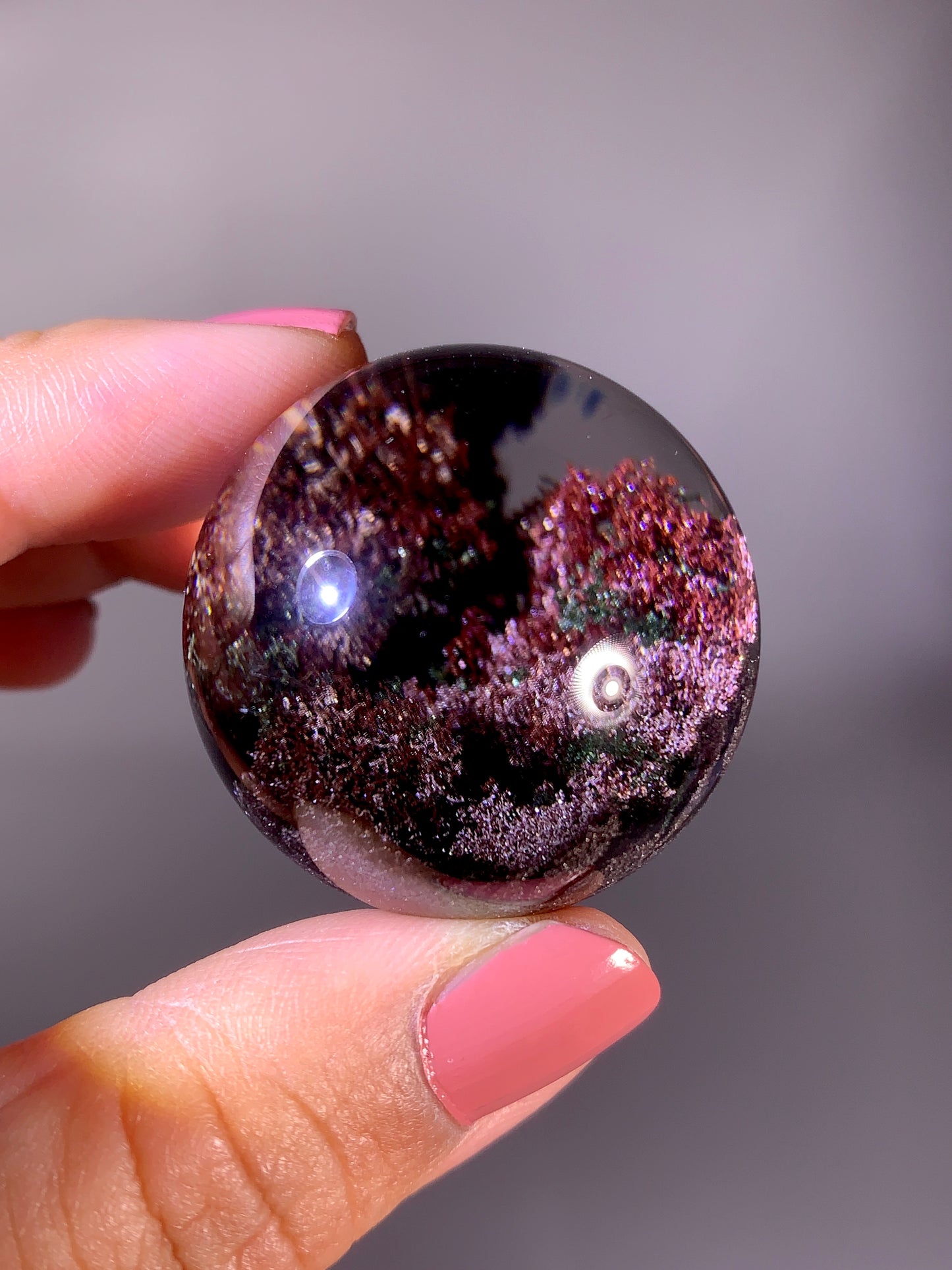Rare Collector’s Grade Four Seasons Garden Quartz Sphere | Shiny Red, Pink & Green | Brazil