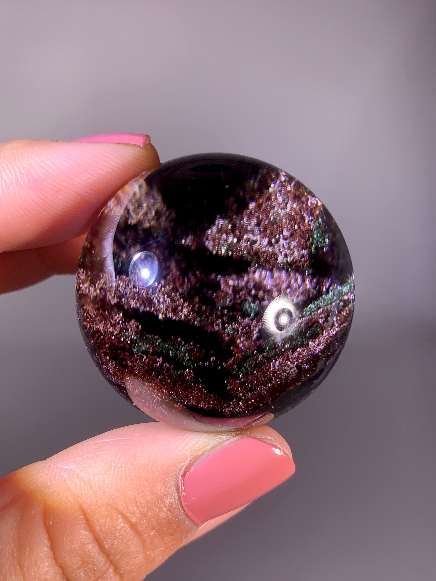 Rare Collector’s Grade Four Seasons Garden Quartz Sphere | Shiny Red, Pink & Green | Brazil