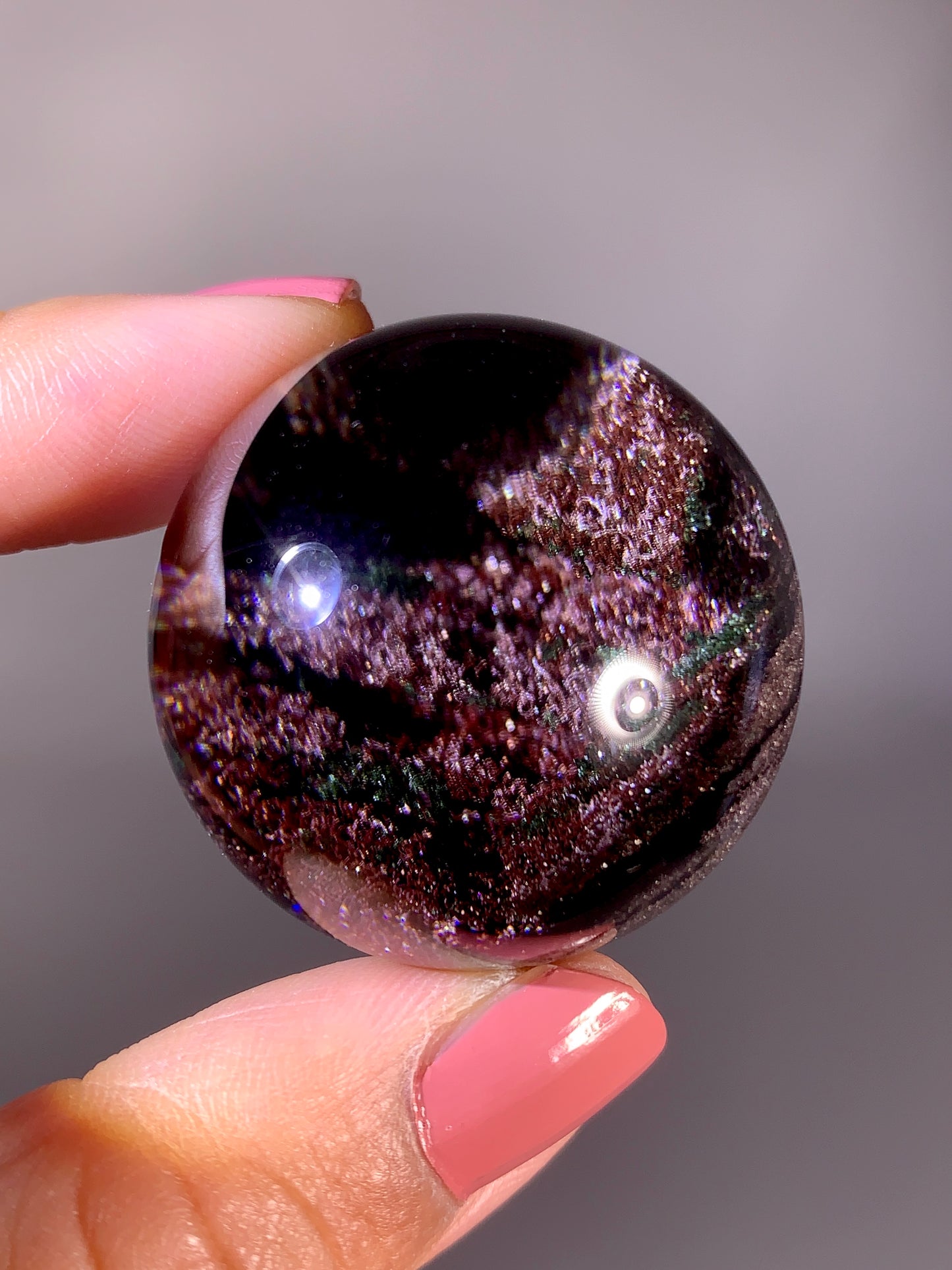 Rare Collector’s Grade Four Seasons Garden Quartz Sphere | Shiny Red, Pink & Green | Brazil