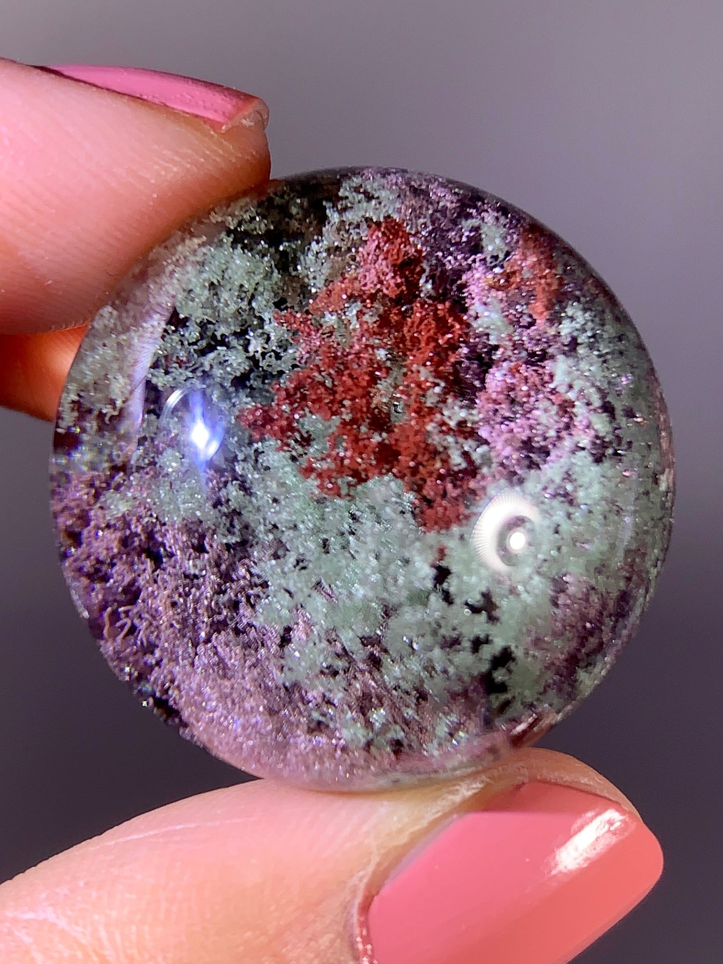 Collector’s Grade Red, Purple & Green Four Seasons Garden Quartz Sphere | Rare Brazilian Specimen