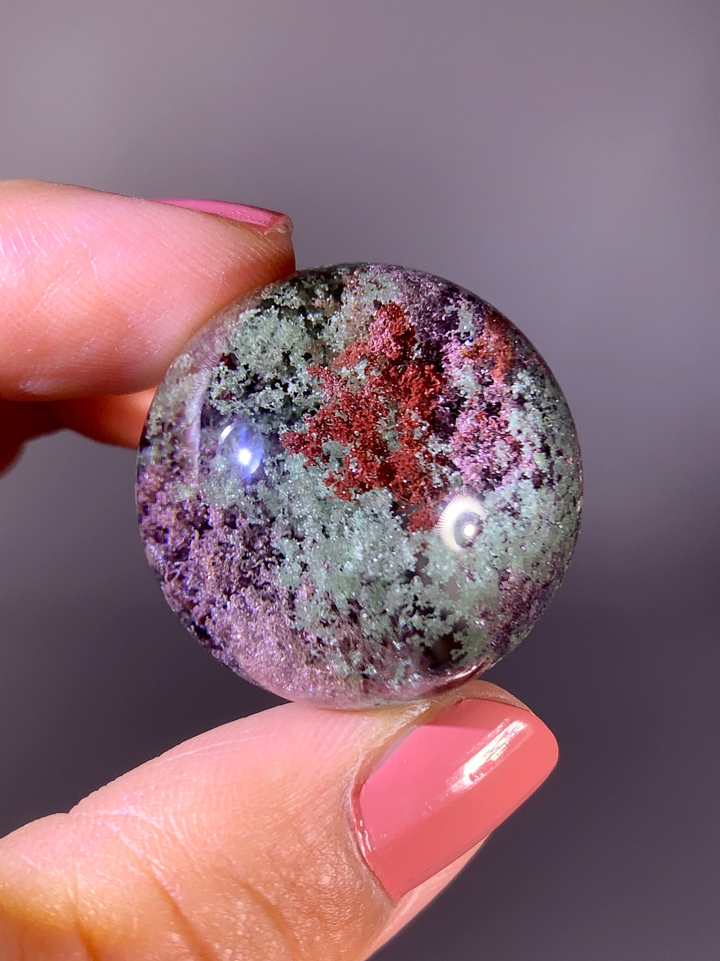 Collector’s Grade Red, Purple & Green Four Seasons Garden Quartz Sphere | Rare Brazilian Specimen
