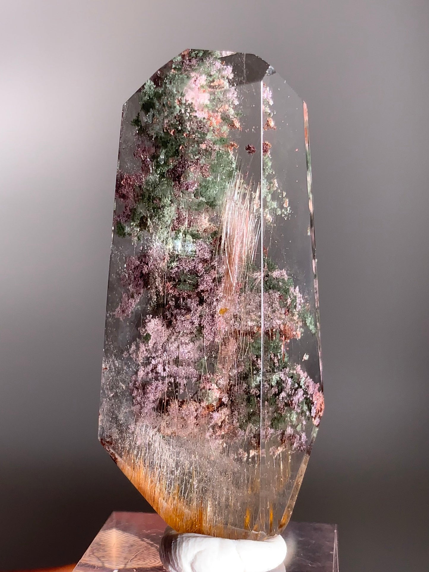 Rare High-Quality Garden Quartz with Pink Rutile from Brazil – Collector’s Crystal