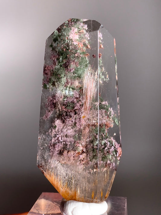 Rare High-Quality Garden Quartz with Pink Rutile from Brazil – Collector’s Crystal