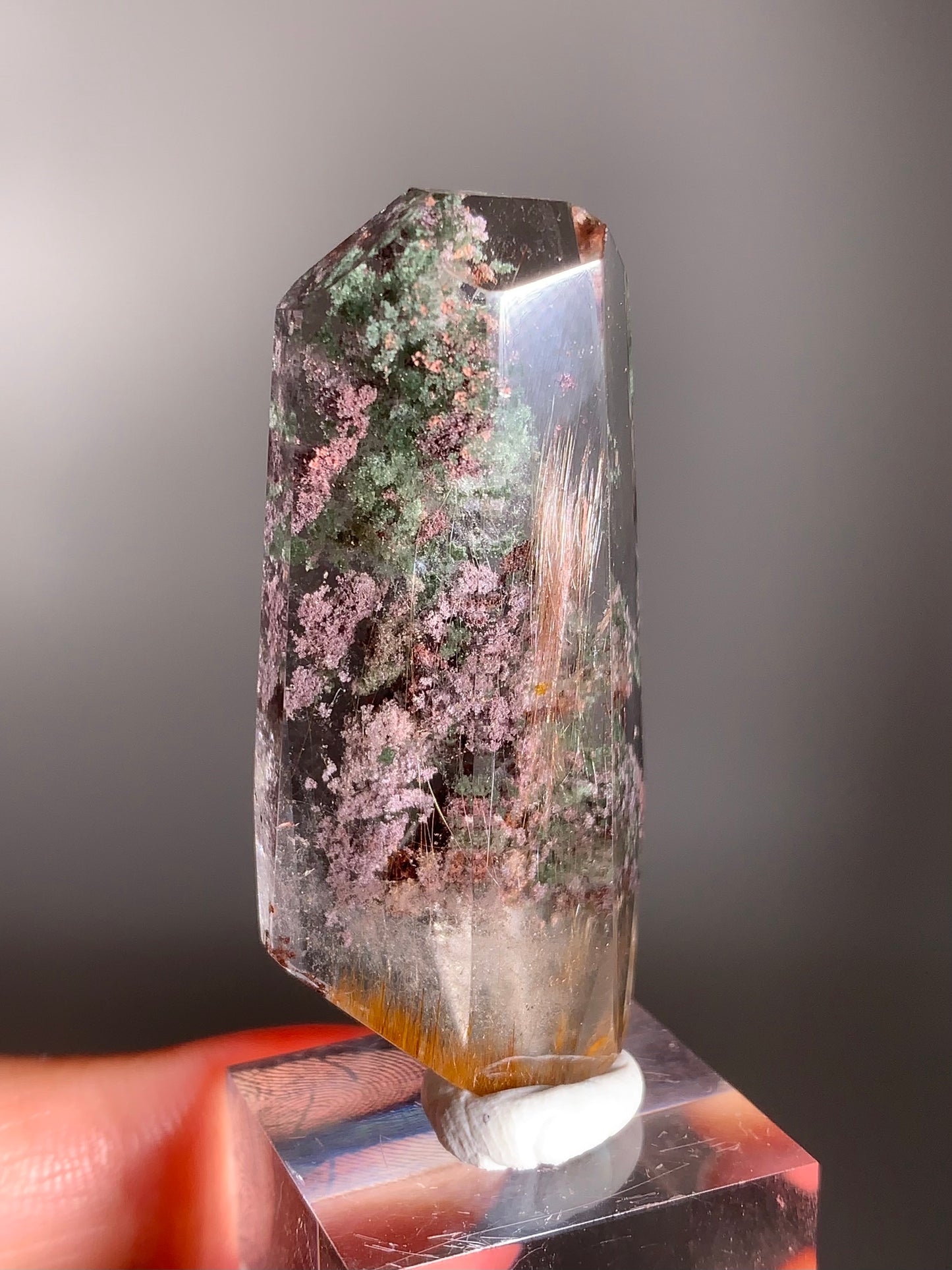 Rare High-Quality Garden Quartz with Pink Rutile from Brazil – Collector’s Crystal