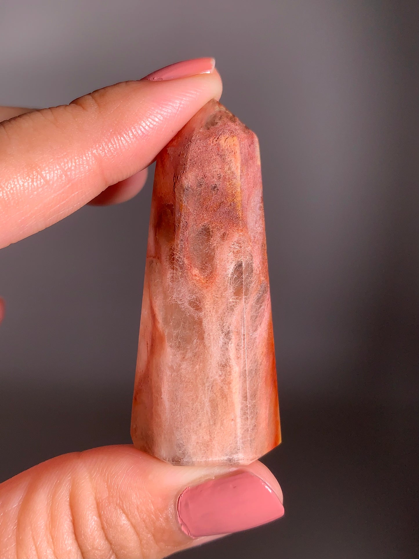 Pink Amphibole Polished Tower from Brazil – Rare Collector’s Crystal