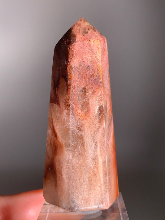 Pink Amphibole Polished Tower from Brazil – Rare Collector’s Crystal