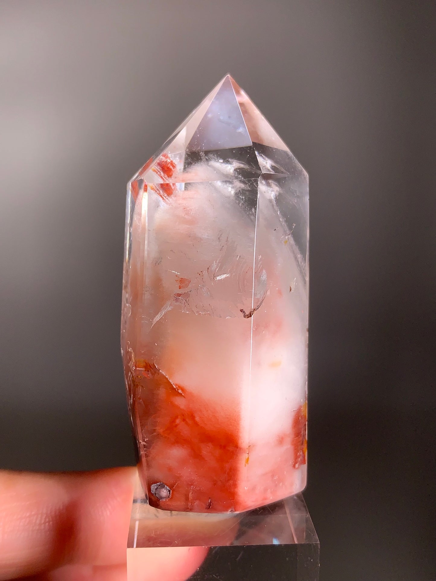 Rare Shiny Pink Amphibole with Multiple Tiny Manifestations Tower from Brazil – Collector’s Crystal